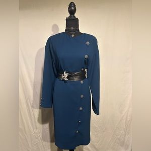 Vintage Jones NY Asymmetric Button Dress/Coat Size 8